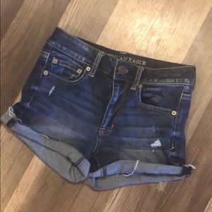 AE Super stretch high rise shortie shorts